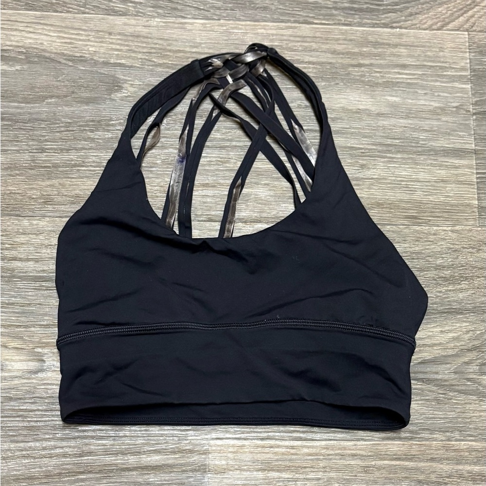 Lululemon Size 6 Women's Black Strappy Sports Bra